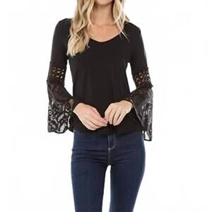 NEW VAVA kinsey bell sleeve top in black